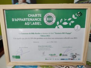 Remise du Label Bio au restaurant scolaire