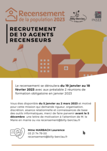 RECRUTEMENT de 10 AGENTS RECENSEURS