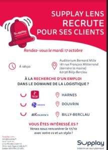 Supplay Lens recrute à Billy-Berclau !