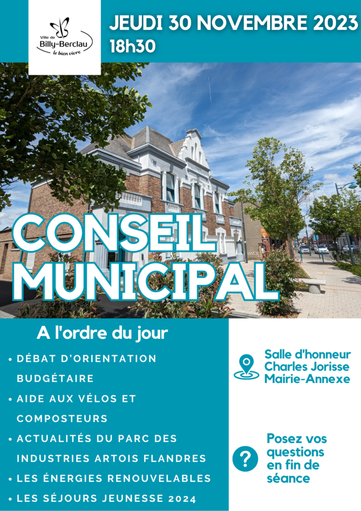 Conseil Municipal du 30 novembre 2023